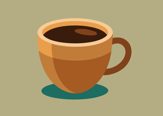 Realistic 3d coffee cup in minimal style. Isolated design element with space for text. Design