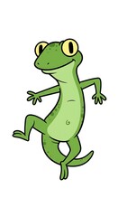 Obraz premium Happy Green Gecko Strikes a Playful Pose
