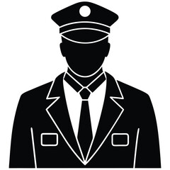 security guard element isolated protest security gurad on white background