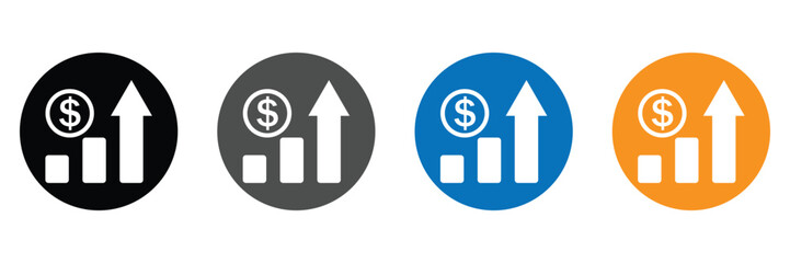 Cost Increase Vector Icons Set – Financial Growth and Expense Rise Symbols


