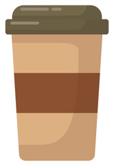 Paper coffee cup flat icon isolated on white background.