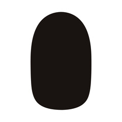 A stark silhouette of an oval on a crisp white background provides contrast