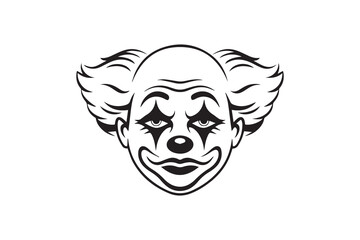 scary clown silhouette  Vector