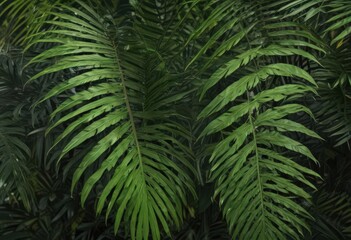 Intricate veins, lush green palm frond, tropical texture ,  jungle,  exotic,  nature photography