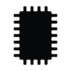 Black abstract shape with extending rectangular protrusions forming an interesting border