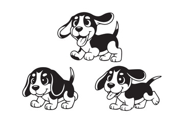 cute dog silhouette  Vector
