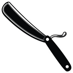 Vintage Straight Razor Illustration Classic Barber Tool Design