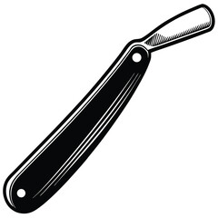 Vintage Straight Razor Classic Barber Tool Illustration