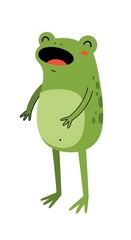 Jolly green frog singing loudly