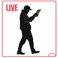 Silhouette of a person holding a gun in artistic black vector style