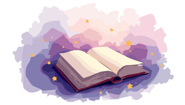 Open book on dreamy background, for storytelling and education