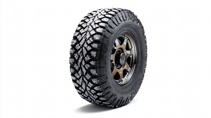High-Quality Goodyear Winter Tire on Clean White Background for Automotive Advertising