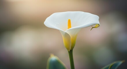 Elegant white calla lily blossom serene beauty nature's grace