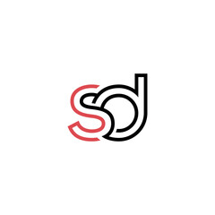 DS SD Letter Logo Design with Modern Minimal Style.