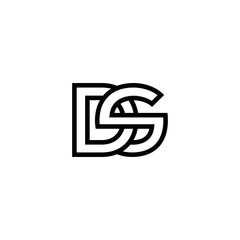 DS SD Letter Logo Design with Modern Minimal Style.