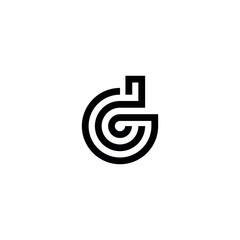 GD DG Letter Logo Design with Modern Minimal Style.