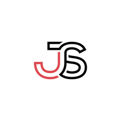JS SJ Letter Logo Design with Modern Minimal Style.
