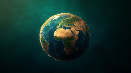 Fototapeta premium illustrated globe showing interconnected sustainable practices,