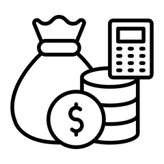 finance Vector Line Icon Design