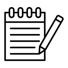 Notes Vector Line Icon Design