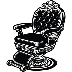 Vintage Barber Chair Classic Design, Elegant Style Illustration