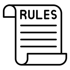 Rules Vector Line Icon Design