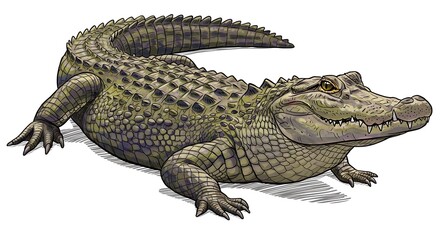 Fototapeta premium crocodile isolated on white background
