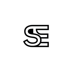 SE ES Letter Logo Design with Modern Minimal Style.