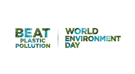 #BeatPlasticPollution, World Environment day concept 2025 3d tree background. 