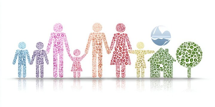 A clean educational 2D graphic of human development skills with colorful symbols