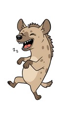 Fototapeta premium Laughing hyena midstride quirky illustration
