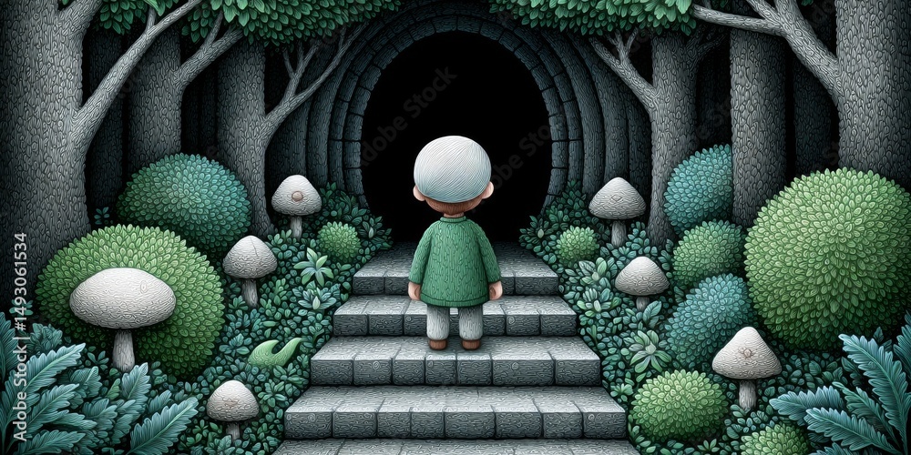 Aufkleber A pixel art scene of a character leveling up through learning challenges in a retro game style