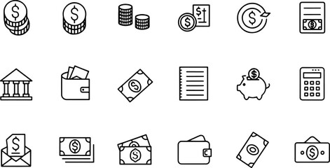 bill payment icon set  finance related line icons  (1) [Converted] [Converted].eps