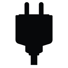 Silhouette of a Type C power plug, connecting devices to electricity