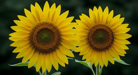 sunflower,  sunflowers,  helianthus, Two Sunflowers Facing Each Other