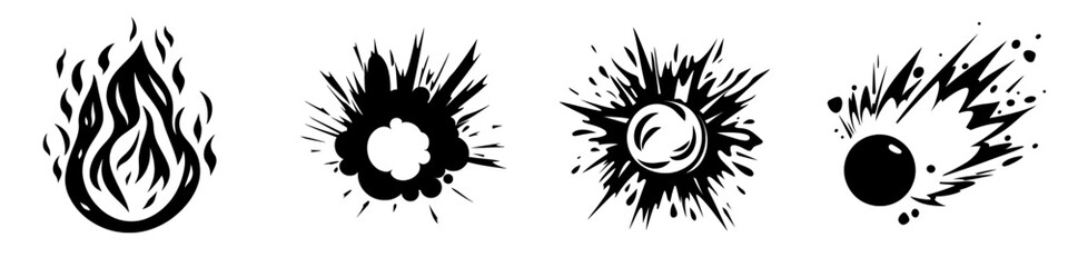 Astronomy website and apps can utilize a Meteor or Comet flat icon