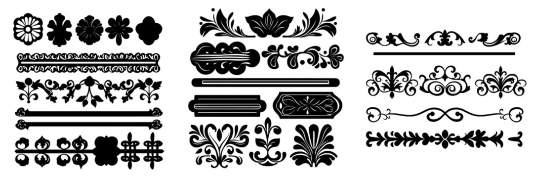 Decorative calligraphic elements set available for editing and various design applications