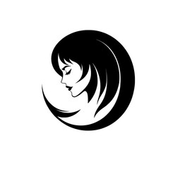 The silhouette of a human head is shown in an elegant profile, forming part of a modern illustration