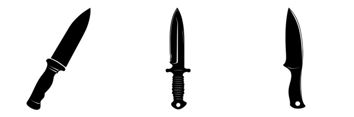 Flat icon of a stabbing dagger or short knife designed for gaming and website applications