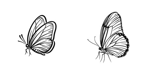 Butterfly icon with a modern twist, characterized by clean and minimalistic pictogram design elements