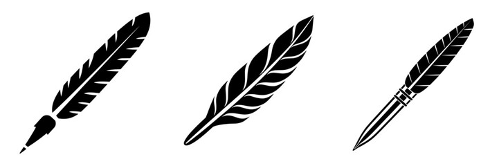 Obraz premium Classic stationery illustration featuring a feather quill pen icon
