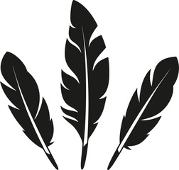 Fototapeta premium Feather Silhouette Trio – Boho Vector Art Design