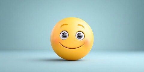 Fototapeta premium a realistic grinning face emoji with white teeth and smooth shading