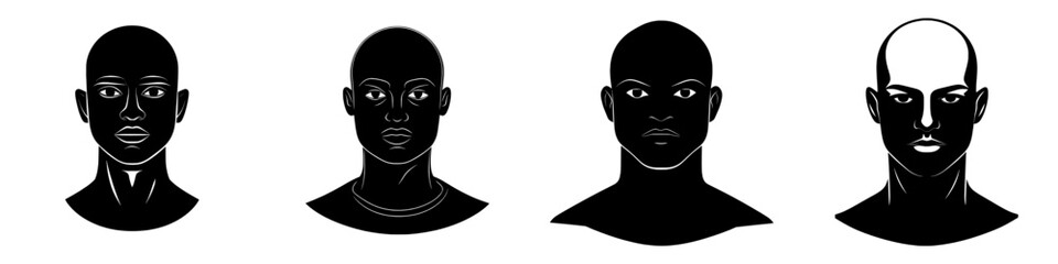 A faceless female avatar with an anonymous identity, represented by a head silhouette of a woman