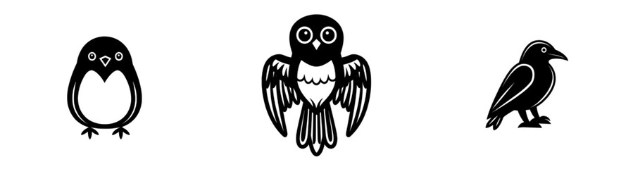 Modern template featuring a raven bird logo, with a black crow silhouette set against an isolated background