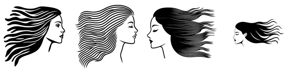 A woman's outline silhouette is sketched as a modern female icon in a simple hand-drawn portrait