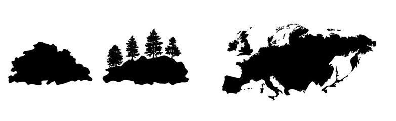 The country of Sweden is illustrated in a modern European map with a silhouette line and isolated on a white background