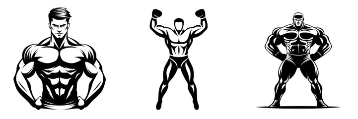 A silhouette design and illustration symbol are key elements of this modern wrestling logo template