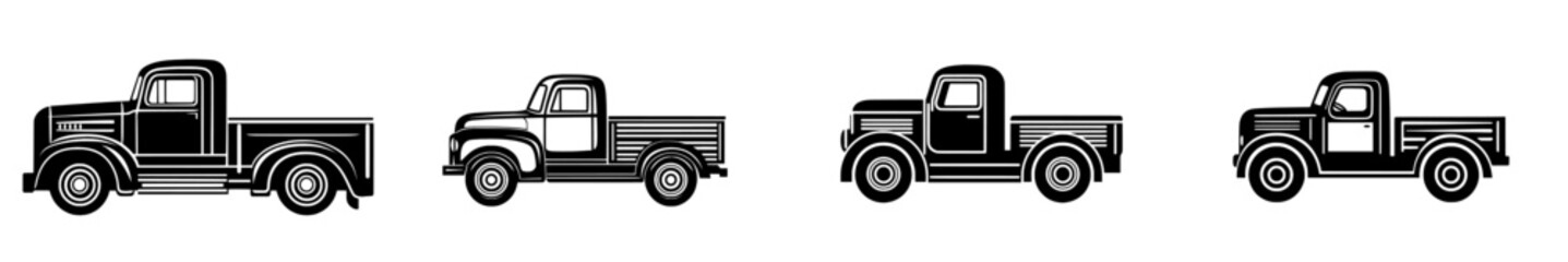 Truck depicted in continuous line art drawing style, featuring abstract cargo vehicle and minimalist black linear sketch isolated on white background, characterized as modern illustration © Andrei