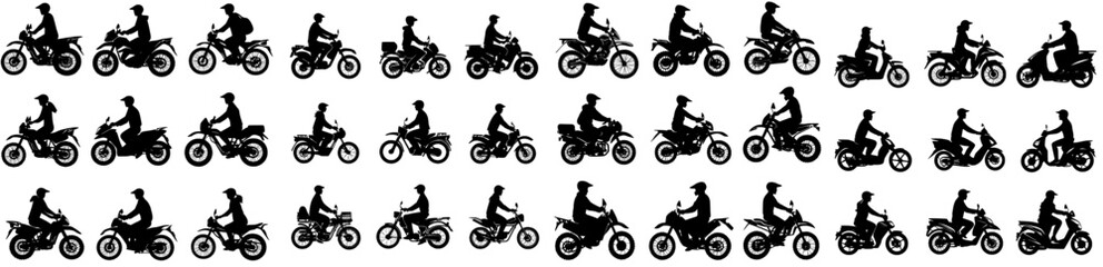 Fototapeta premium Modern silhouette of a hand bike and recumbent bicycle with and without a cyclist rider